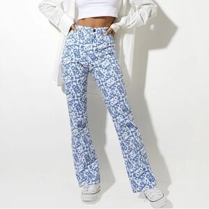 MOTEL ZOVEN women's TROUSER IN LOVE CHECKER BLUE size M
